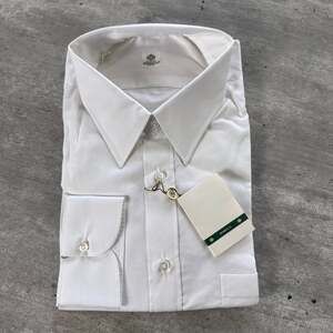 Luigi BORRELLI Napoli White Cotton Long Sleeve Dress Shirt 18.5/46 NEW Collared